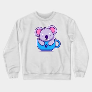 Cute Koala Sleeping In The Cup Coffee Crewneck Sweatshirt